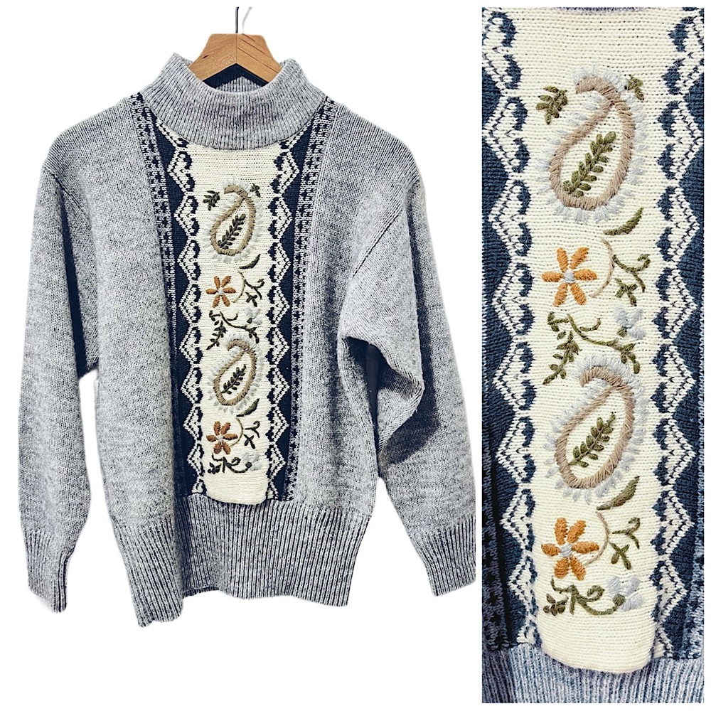 albee | Vintage Embroidery Wool Blend Sweater